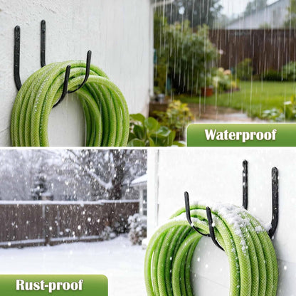 Lifyzoon 2Pack Heavy Duty Garden Hose Holder - Wall Mount Metal Hose Hanger | Rust-proof Water Hose Racks, 60 lbs Weight Capacity, Sturdy Outdoor Yard Organizer, Garage Tool & Backyard Storage