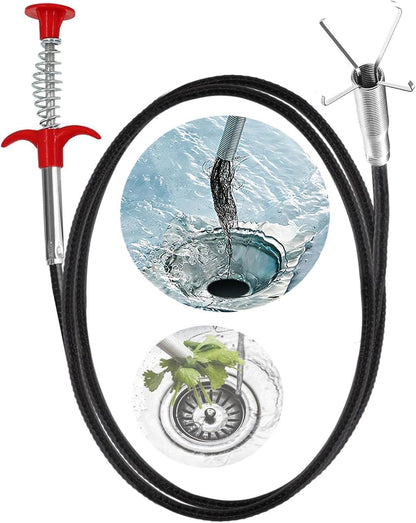Drain Snake,76 inch Flexible Grabber Claw Pick Up Reacher Tool,Drain Clog Remover - Gutter Cleaning Tools for Home Sink, Bathroom Tub,Drain, Toilet, Tight Spaces