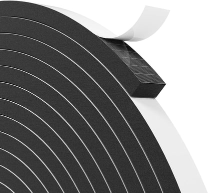 33FT EVA Foam Weather Stripping Door Seal, Self-Adhesive Weatherstrip Tape for Door Frame, Window Gaps, Soundproof Insulation