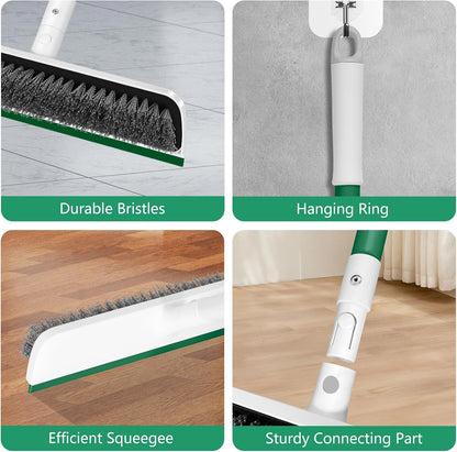 SetSail Floor Scrub Brush with 51-Inch Long Adjustable Handle 2 in 1 Scrape Brush Stiff Bristle Floor Scrubber for Cleaning Shower Bathroom Garage Kitchen Wall Deck Tub Tile
