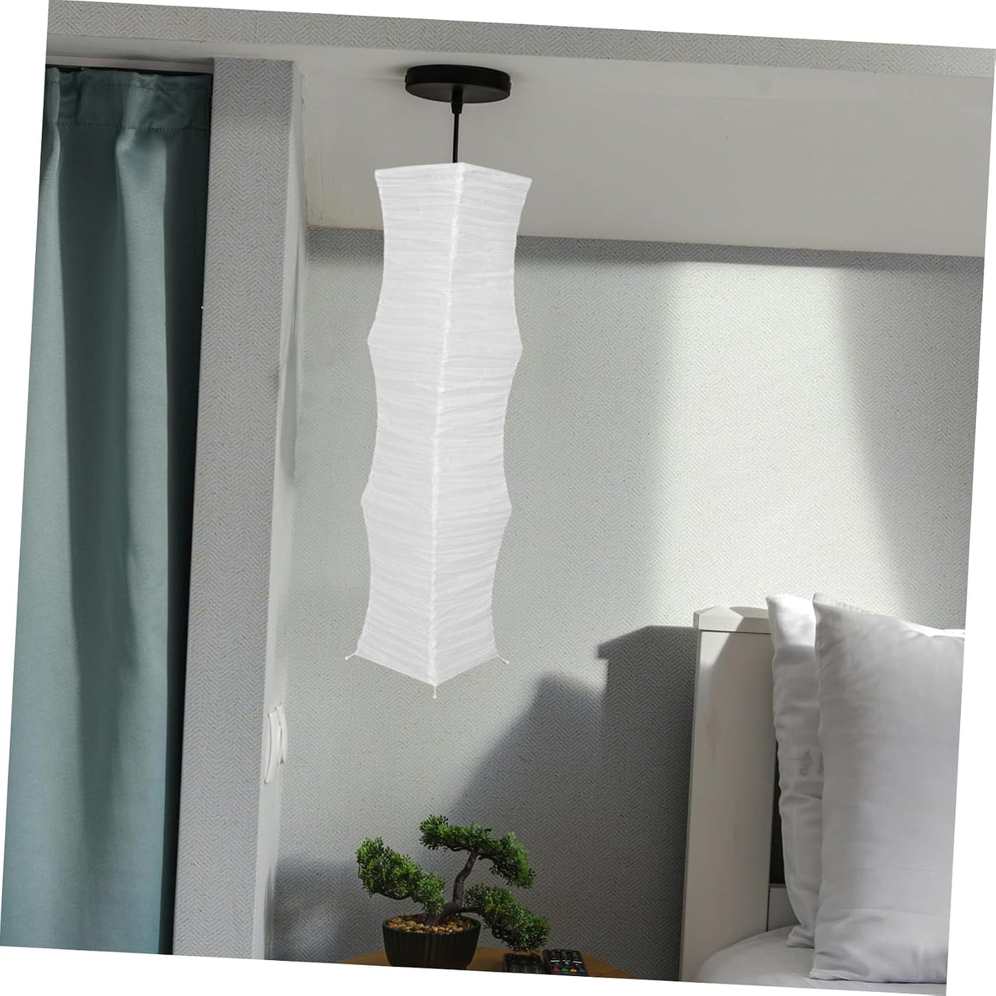 Foldable Japanese Paper Floor Lamp Shade Replacement with Soft Light for Living Room Bedroom Office - Easy Installation Modern Design 49.2X9.8X9.8In