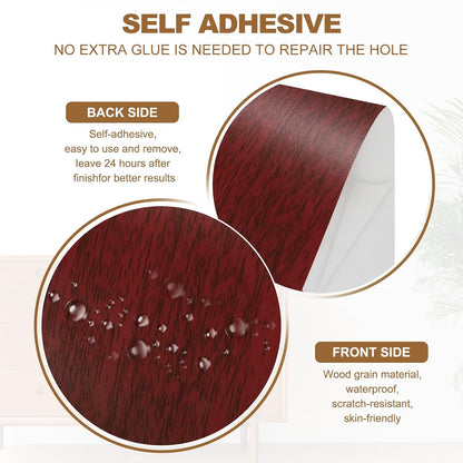 PATIKIL Self Adhesive Wood Grain Repair Tape 33'x 3", Multi-Use Realistic Wood Grain Repair Patch for Furniture Floor Door Table Chair Windows Handicraft DIY, Yellow Teak