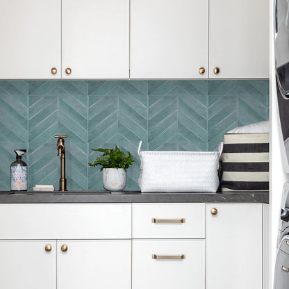 STICKGOO 10 Sheets Thicker Herringbone Peel and Stick Backsplash, 12.6”×9.7” Stick on Wall Tiles, Self Adhesive Tile Sticker for Kitchen Backsplash and Bathroom, White with Grey Grout