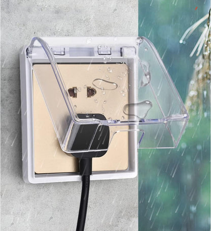 Heyiarbeit Weatherproof Cover Plug in Use Outlet Receptacle Protector 5.59"x3.27"x1.89"(LxWxH) for Retrofit Siding Construction 120 Type Transparent 1Pcs