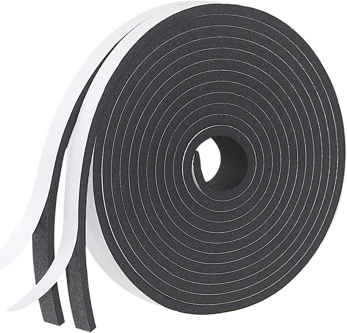 Weather Stripping Door Seal Strip for Doors and Windows, 1In x 1/8In x 33Ft x 2 Roll Foam Insulation Tape Self Adhesive,Sound Proof,Weatherstrip,Pipe Cooling, Air Conditioning Seal Strip - Colors B