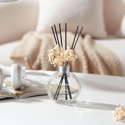 Flower Reed Diffuser Set 5.07oz Satin Rose Scent Diffuser with Sticks Home Fragrance Reed Diffuser for Bathroom Shelf Decor