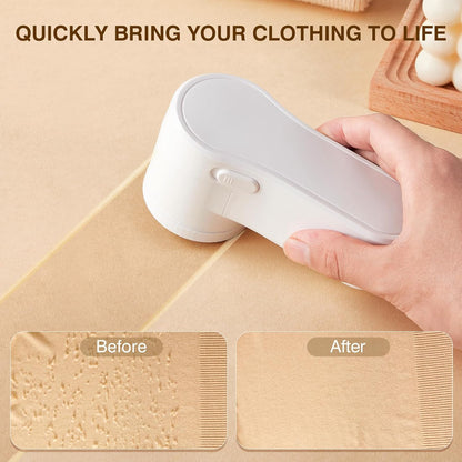 Fabric Shaver, Lint Remover Rechargeable, Electric Portable Sweater Defuzzer Digital LED Display to Remove Pilling for Clothes, Furniture, Sweater, (White with one Shaver Blades)