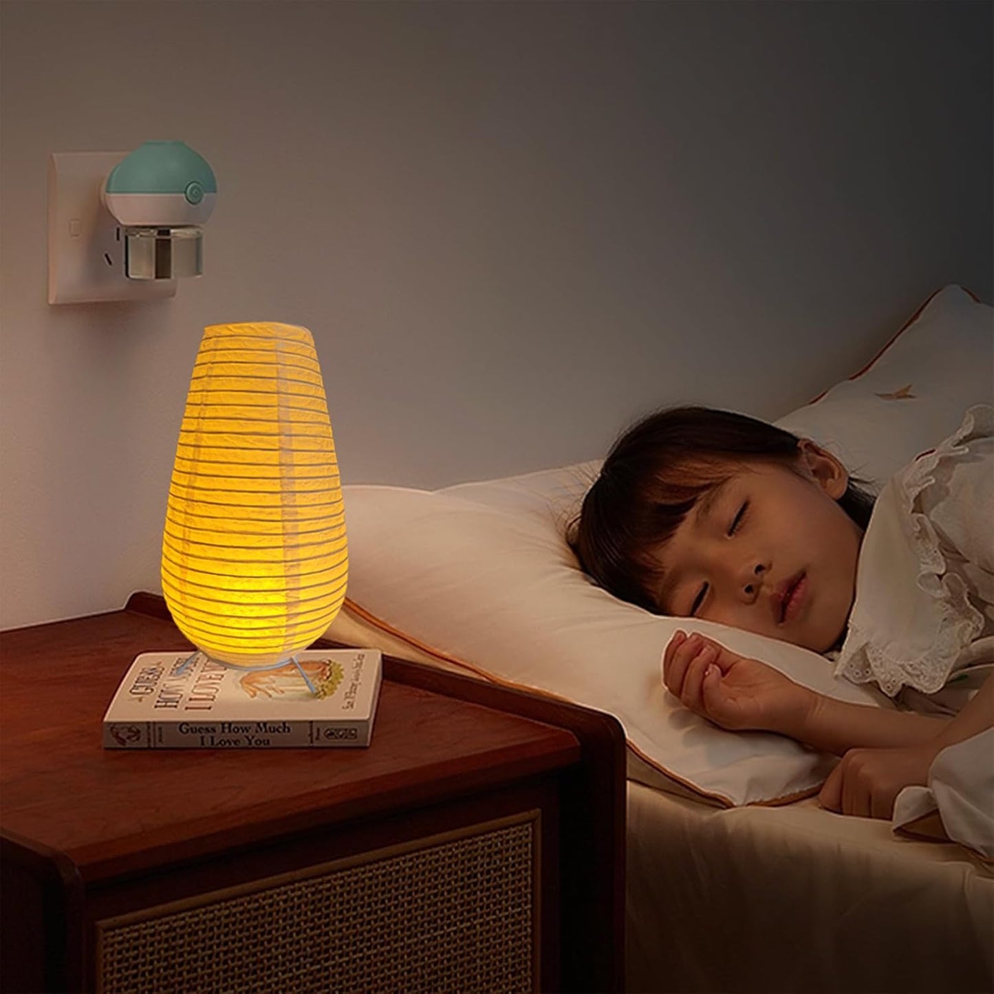 YY YEARCHY Rice Paper Table Lamp 15.3-inch Tall | Push-Button Switch E12 Base Warm Glow Desk Lamp for Bedroom Living Room Office