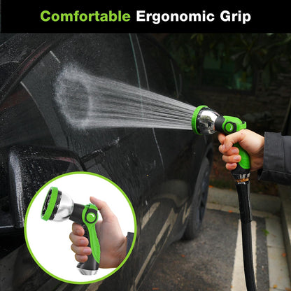 Besiter Garden Hose Nozzle Sprayer: 2 Pack 10 Watering Patterns Spray Nozzles Heavy Duty Metal Hose Head Hose Attachment, Thumb Control On Off Valve