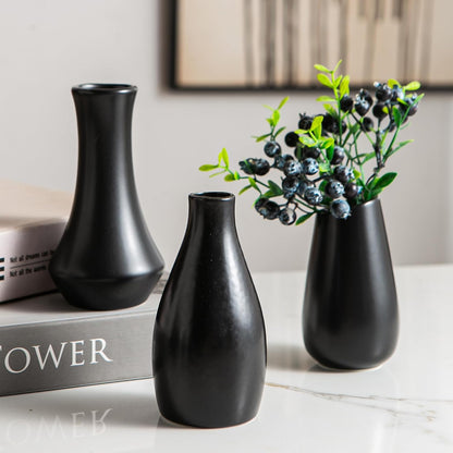 White Ceramic Bud Vase Set of 5, Mini Vases for Flowers, Decorative Small Vases for Home Decor, Boho Wedding Centerpieces, Living Room, Dining Table & Shelf Decor