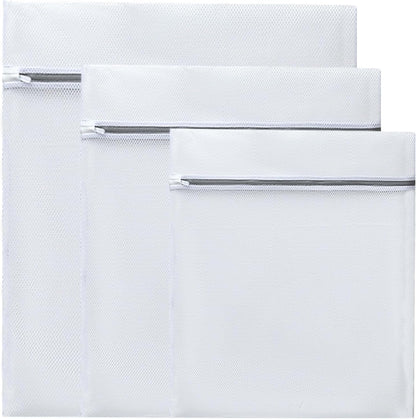 Mesh Laundry Bags for Washing Machine, Fine Mesh Delicates Bags 3 Pack Travel Storage Organize Bag for Clothes, Zippered Garment Wash Bag (XL L M