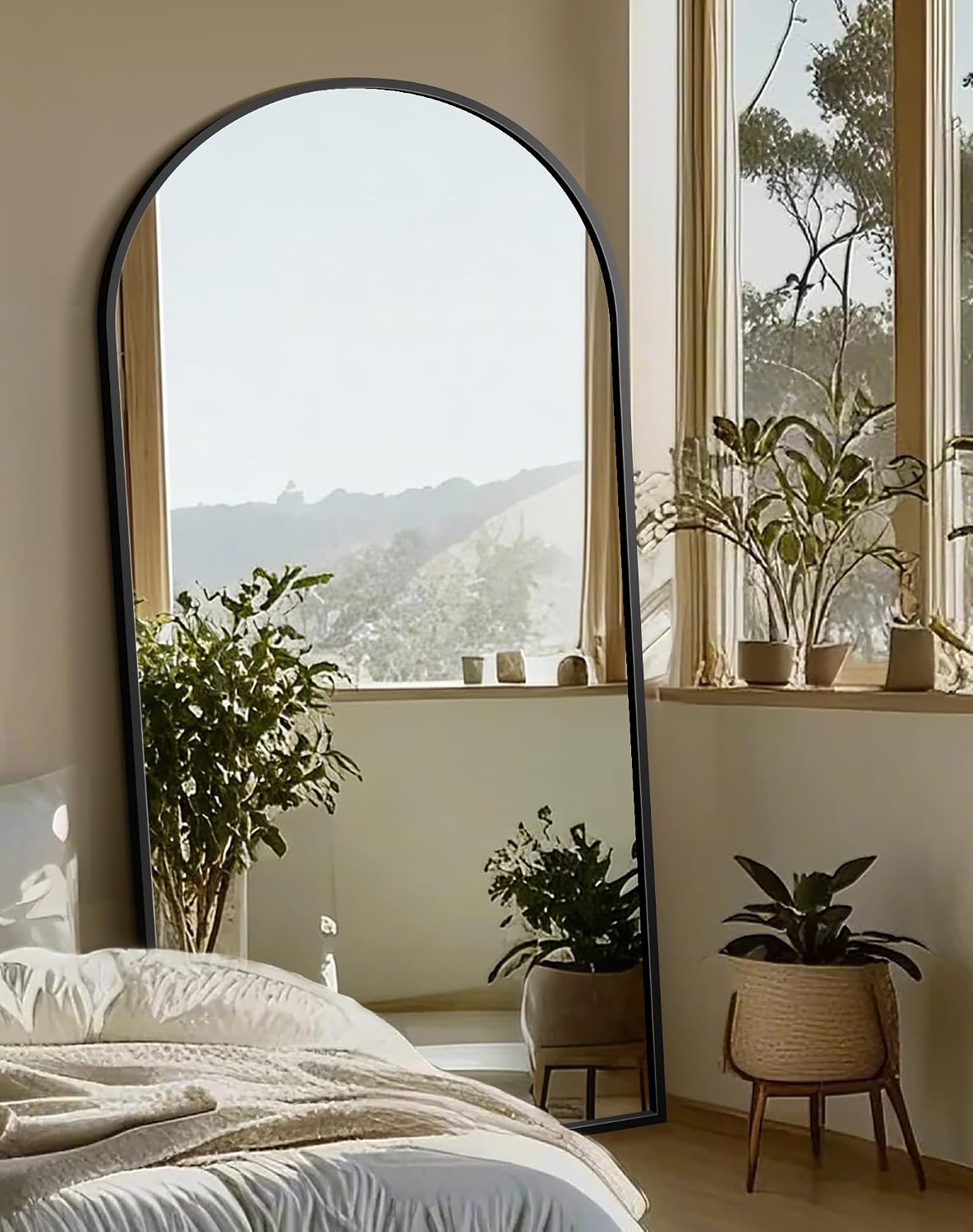 Delma Arched Mirror Full Length,Standing Mirror Full Body,Large Floor with Stand for Wall Entryway Door Bedroom Bathroom Living Room