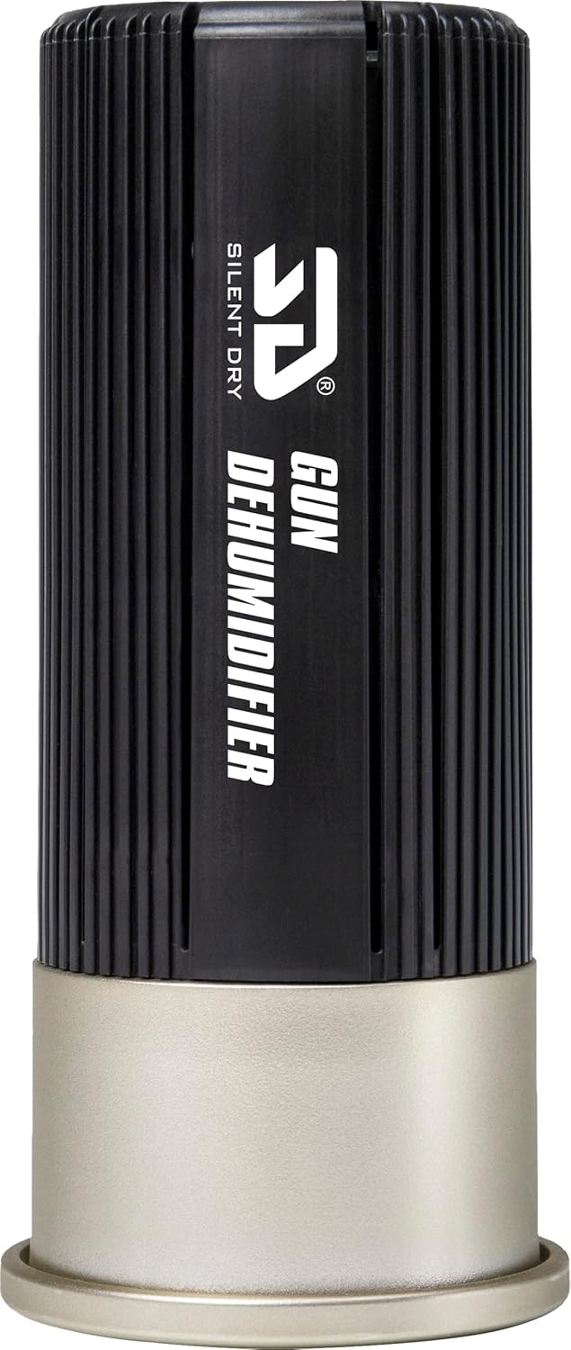 SILENT DRY Cordless Gun Safe Dehumidifier – Reusable Mini Dryer for up to 40L – Fast Rechargeable & Moisture Removal for Guns, Closet, Cabinet, Camera, up to 40L Safe, Shotgun Jr. – BLACK (1 Pack)