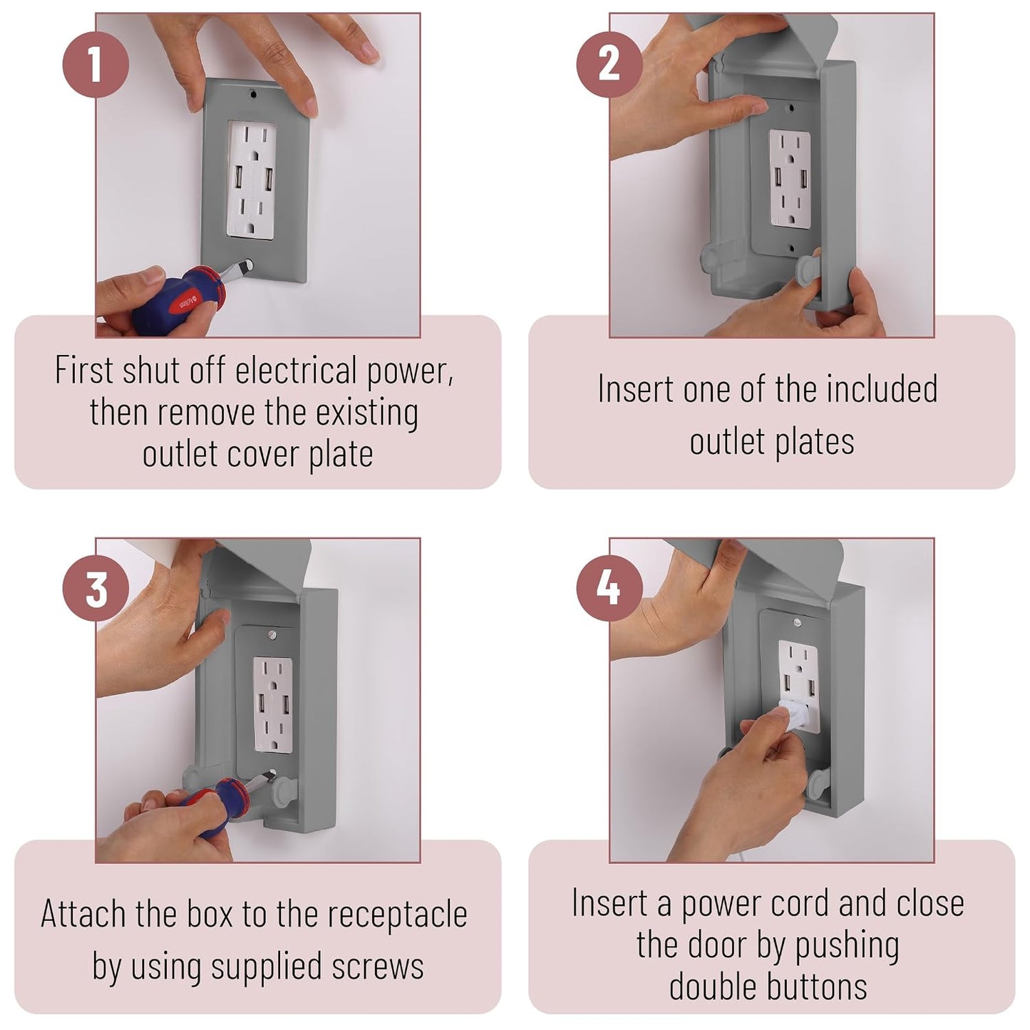 Bates Baby Safety Outlet Cover Box - Plug Covers for Electrical Outlets, Child Proof Outlet Cover, Socket Covers for Outlets