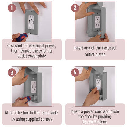 Bates Baby Safety Outlet Cover Box - Plug Covers for Electrical Outlets, Child Proof Outlet Cover, Socket Covers for Outlets