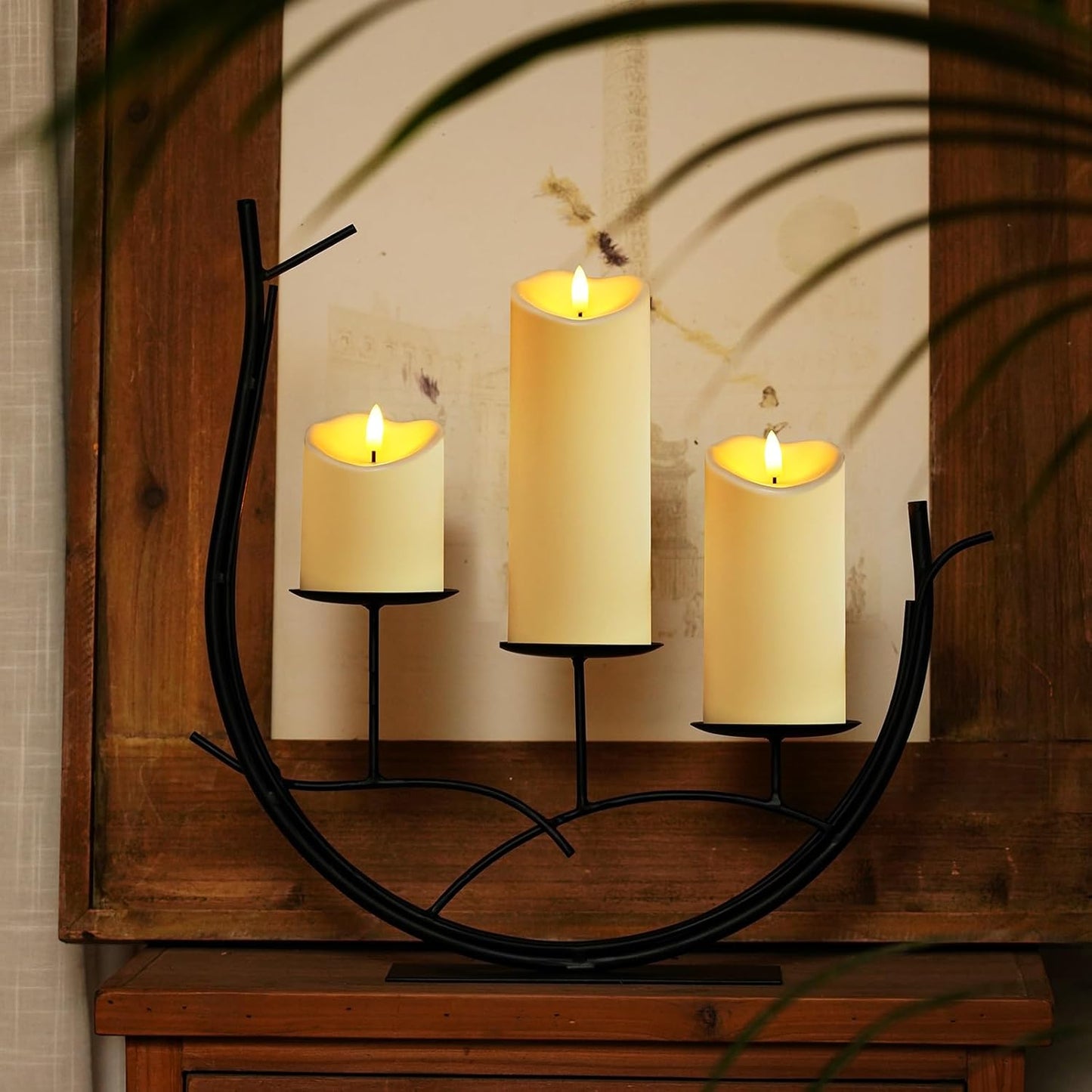 Homemory Dripping Wax Flameless Candles, Battery Operated Candles with Remote Control and Timers, LED Pillar Candles, Electric Fake Candles, 3" x 6", Set of 2