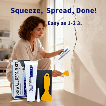 Breliter Drywall Repair Kit - 250g Wall Repair Paste Tube, Wall Putty Spackle for Nail Holes, Cracks & Stains, DIY Quick Solution for Walls and Ceilings, Fast Drying, Formaldehyde-Free, White (8.8oz)