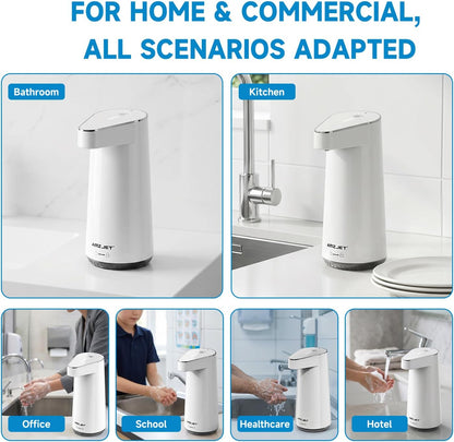 2026 Patent Edition Automatic Soap Dispenser Touchless, 300ml Hand Soap Dispenser with 4 Adjustable Foam Levels, IPX5 Waterproof Rechargeable Foaming Soap Dispenser for Kitchen & Bathroom