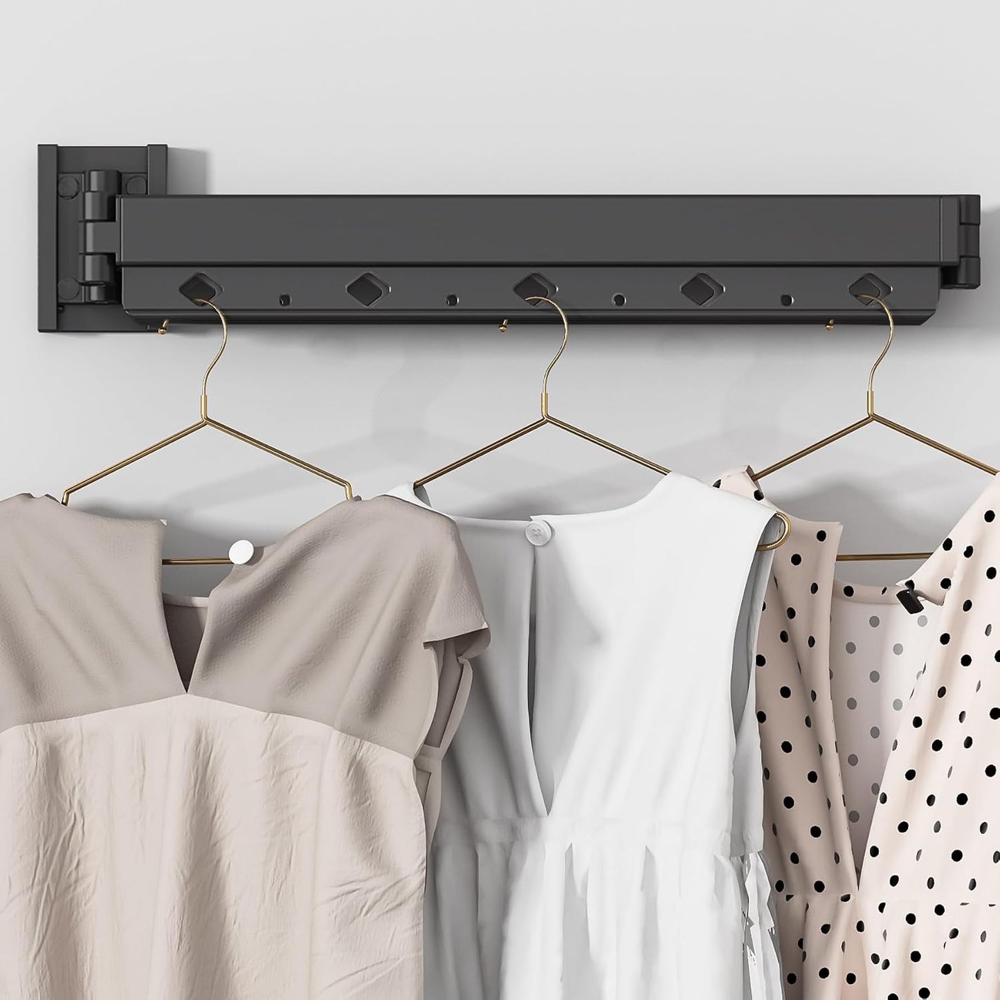 Wall Mounted Clothes Hanger Drying Folding Racks | Full 180° horizontal & vertical pivot