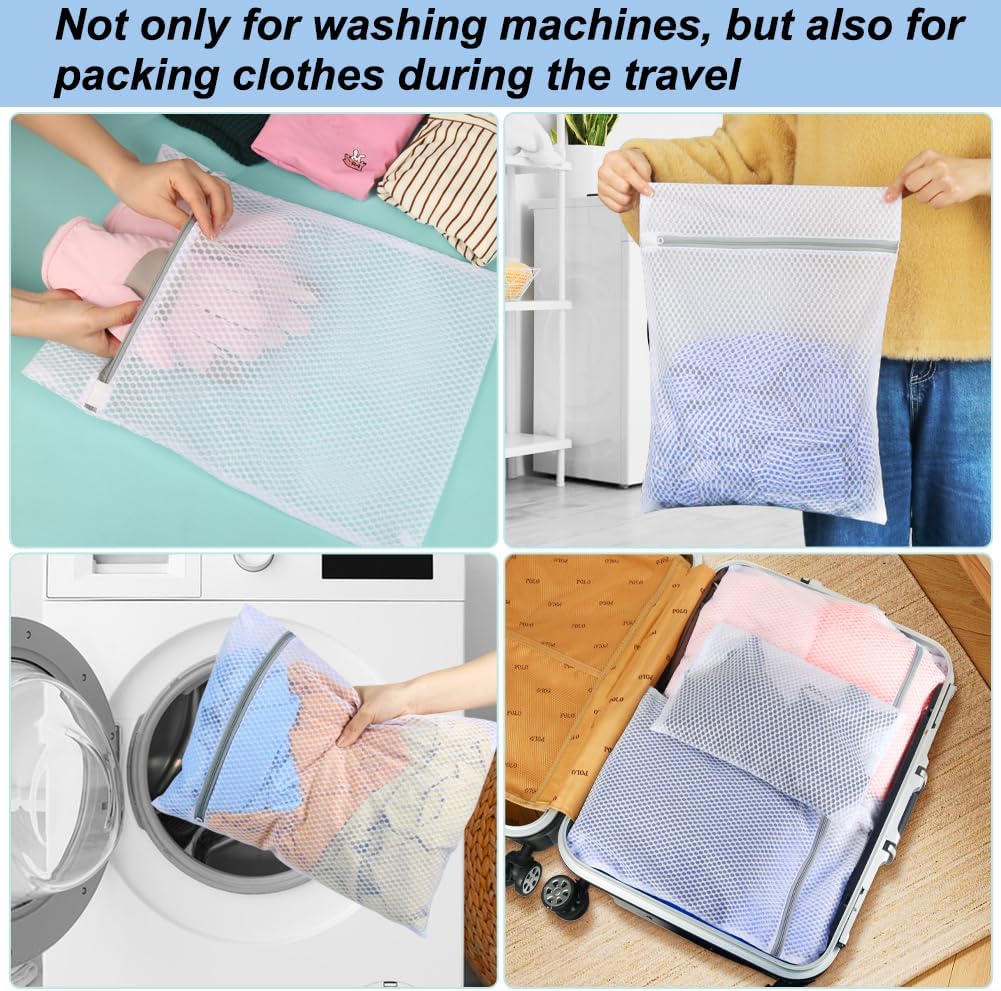Vivifying Extra Large Mesh Laundry Bag, 2 Pack XXL Oversize Honeycomb Mesh Wash Bags for Washing Machine, Coats, Stuffed Toys, Blanket, Bedding, Sweater, Delicates Clothes (27 x 35 Inches)