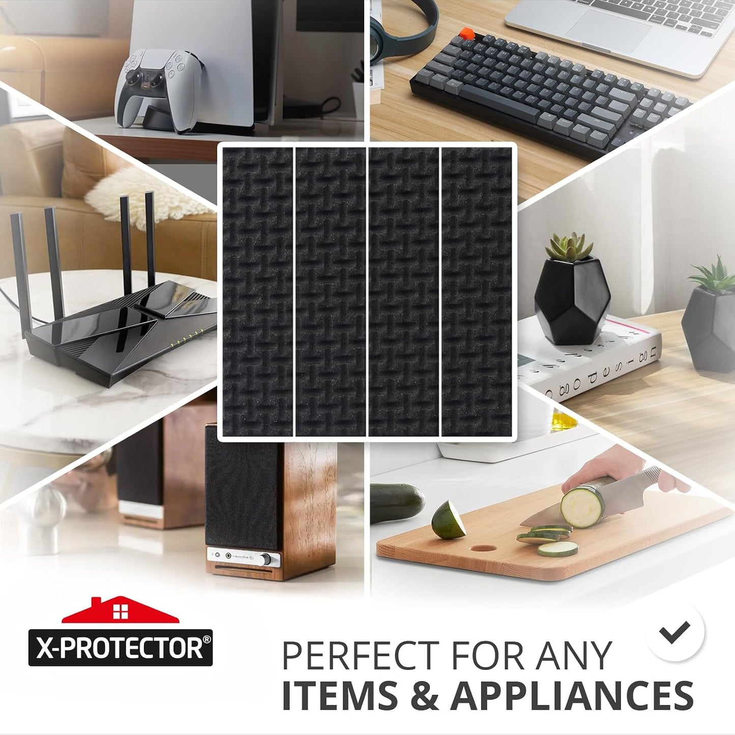 X-PROTECTOR Non Slip Furniture Pads – 12 Premium Furniture Grippers 3"! Best SelfAdhesive Rubber Feet Furniture Feet – Ideal Non Skid Furniture Pad Floor Protectors – Keep Furniture in Place!