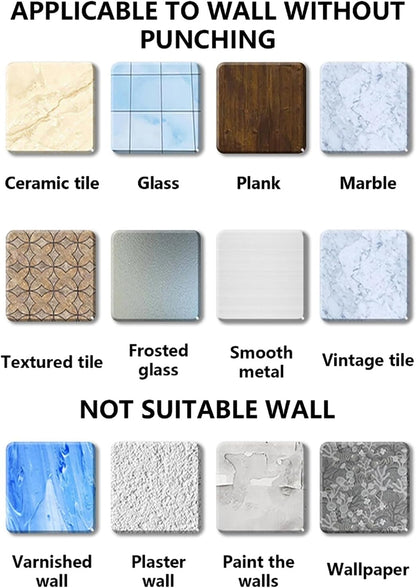 Wall Mounted Mop Organizers Strong Grip No Drilling Suction Brooms Holders Portable Accessory for Bathroom Use
