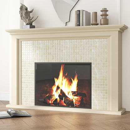 VEELIKE Cream Beige Mosaic Peel and Stick Backsplash for Kitchen Backsplash Tiles Peel and Stick Waterproof Wall Tile Stickers 12''x12'' 6 Sheet Removable Self Stick on Backsplash for Kitchen Bathroom