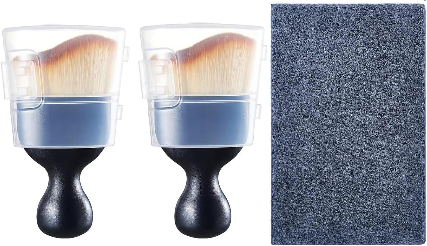 Car Interior and Exterior Soft bristles Detail dust Brush Interior dusting Brush Dashboard Cleaning Brush Home Office dusting Tools+ Double-Sided Suede Cleaning Towel+ Cleaning Cream