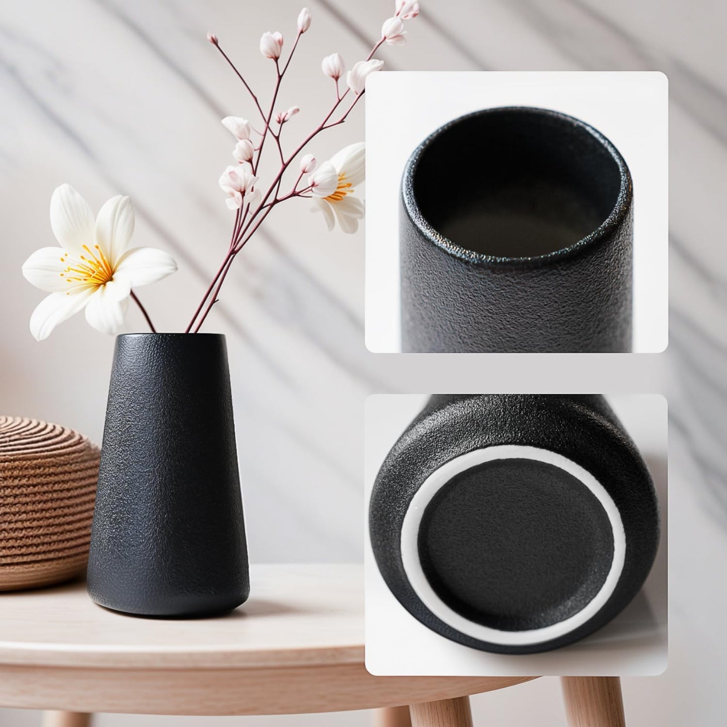 Modern Small Flower Vases 8 Pack - Ceramic, White