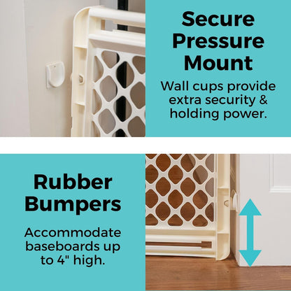 Toddleroo by North States - Supergate Ergo Baby Gate: Plastic Baby Gate for Stairs & Doorways - Adjustable Indoor Safety Gate - Made in USA - 26 to 42 Inches Wide - 26 Inches Tall - Sand