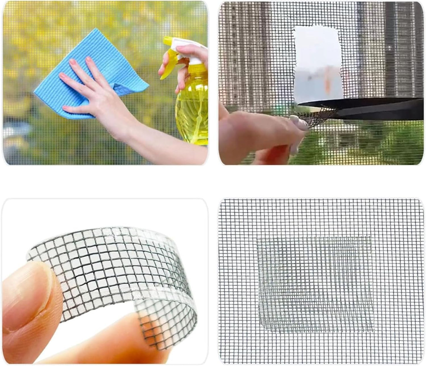 Self Adhesive Net Mesh Repair Tape Window Screen Repair Tape Door Fix Patches Anti Insect Fly Mesh Broken Hole Replacement Insect Fly Repair Mesh Net