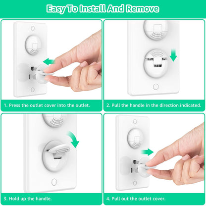 Mom's Choice Gold Awards Winner - Outlet Covers with Hidden Pull Handle Baby Proofing Plug Covers (45 Pack) 3-Prong Child Safety Socket Covers Electrical Outlet Protectors Kid Proof Outlet Cap