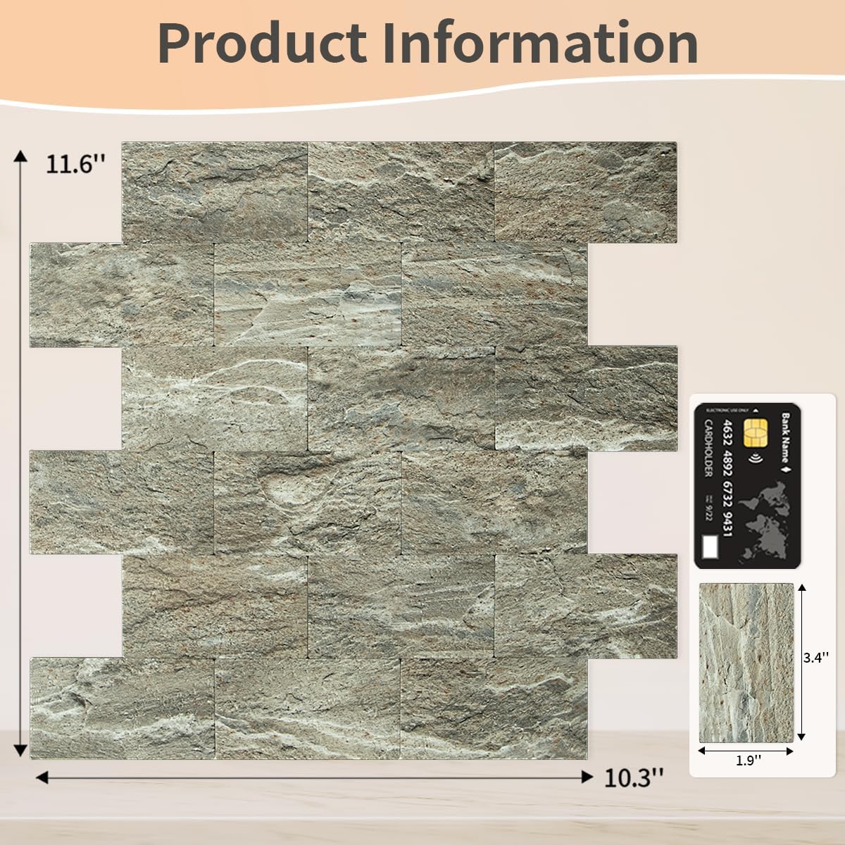 DICOFUN 10-Sheet Polished White Thick PVC Peel and Stick Backsplash, Ceramic Look Subway Tile White Kitchen Backsplash Peel and Stick Wall Tiles