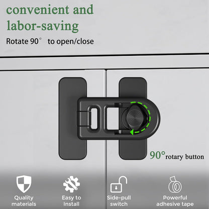 5 Pack Baby Proofing Cabinet Locks – No-Tool Adhesive Child Proof Refrigerator Lock, Oven Lock Child Safety, Fridge Lock, Dishwasher, Drawers & Cabinets | Strong Hold, Easy to Install (Black)