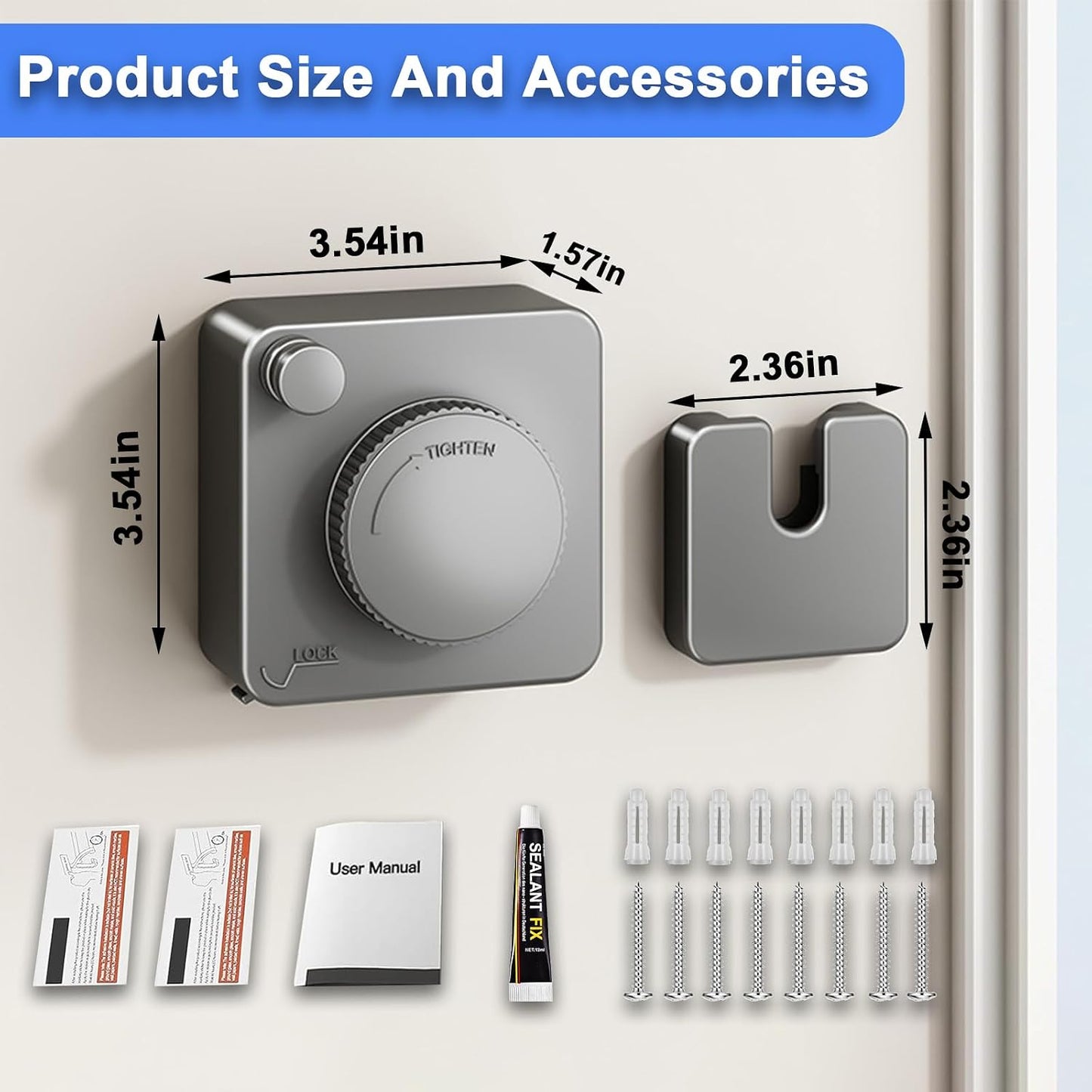 Retractable Clothesline Indoor & Outdoor, 16.2Ft Non-Sagging Stainless Steel Laundry Line with Wall Mounted Heavy Duty Design, Space-Saving Drying Rack for Bathroom, Balcony(1, White)
