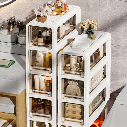 5-Tier Slim Bathroom Storage Cabinet,Narrow Floor Cabinets with Drawers and Wheels,Rolling Narrow Organizer for Small Spaces,Kitchen,Laundry,7.9”W
