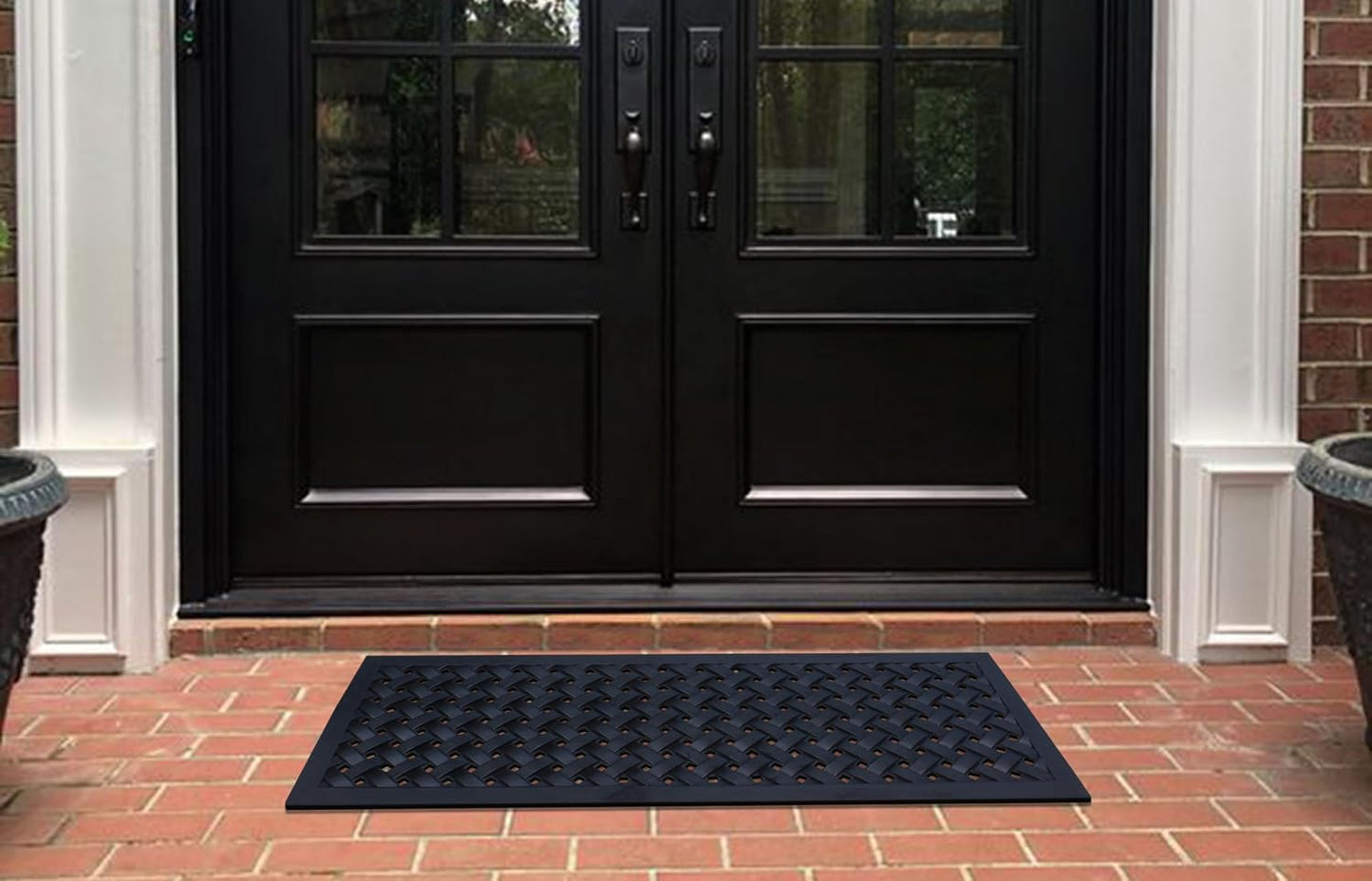 A1HC Outdoor Doormat, Natural Rubber, 18" x48”, Ideal for Outside entryway,Dirt Shoe Scraper,Heavy Duty Door mat for Indoor Outdoor,Rug Mats for Entry,Patio, Welcome Mats
