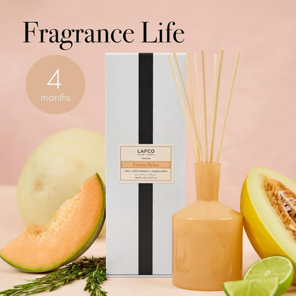 LAFCO New York Classic Reed Diffuser, Sea & Dune - 6 oz - Up to 3 Months Fragrance Life - Reusable Glass Vessel - Natural Wood Reeds - Made in The USA