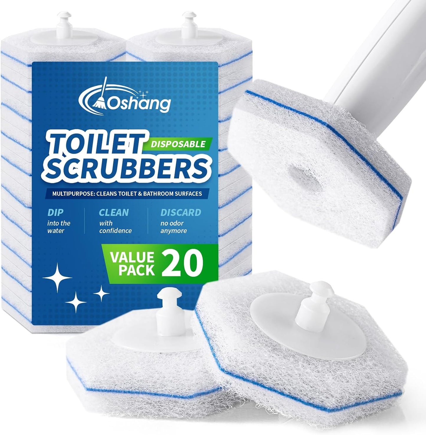 Compatible with Clorox Toilet Wand – Disposable Toilet Brush Head Refills (20 Count), Wand Not Included