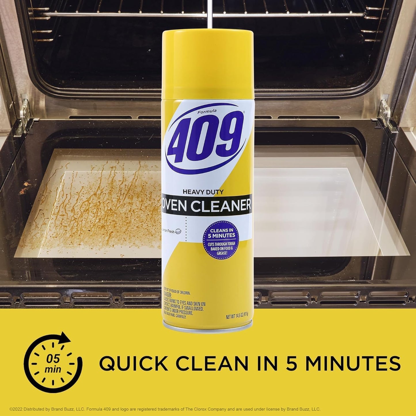 Formula 409 Heavy Duty Spray-On Oven Cleaner, Lemon Scent - Grill and Stove Top Cleaner Cuts Through Grease & Grime on Contact, A Powerful Clean You Can Trust, 14.5 Oz