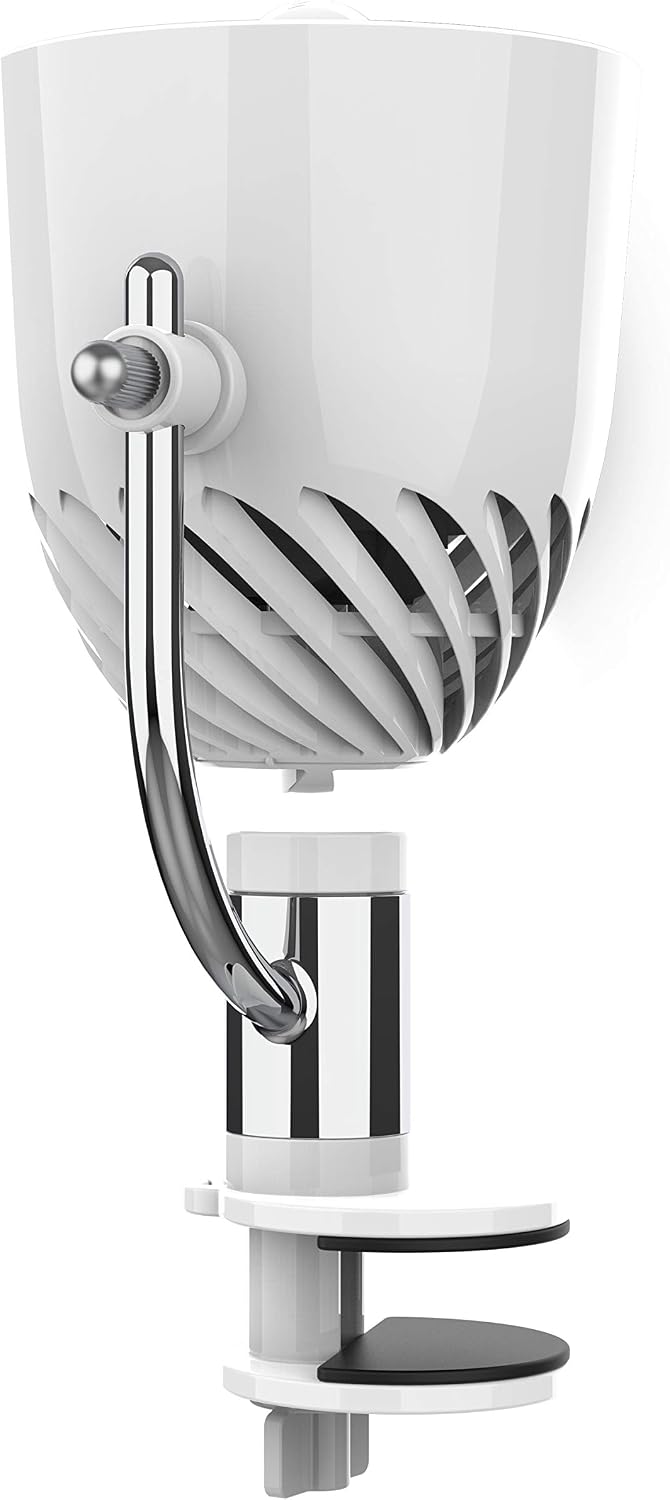 Vornado Pivot Clip Personal Air Circulator, 3-Speed, Portable Desk Fan with Multi-Surface Clip, 360-Degree Adjustable Axis, 9 in Tall, 4 in Diameter, Whisper Quiet, Ice White