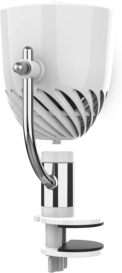 Vornado Pivot Clip Personal Air Circulator, 3-Speed, Portable Desk Fan with Multi-Surface Clip, 360-Degree Adjustable Axis, 9 in Tall, 4 in Diameter, Whisper Quiet, Ice White