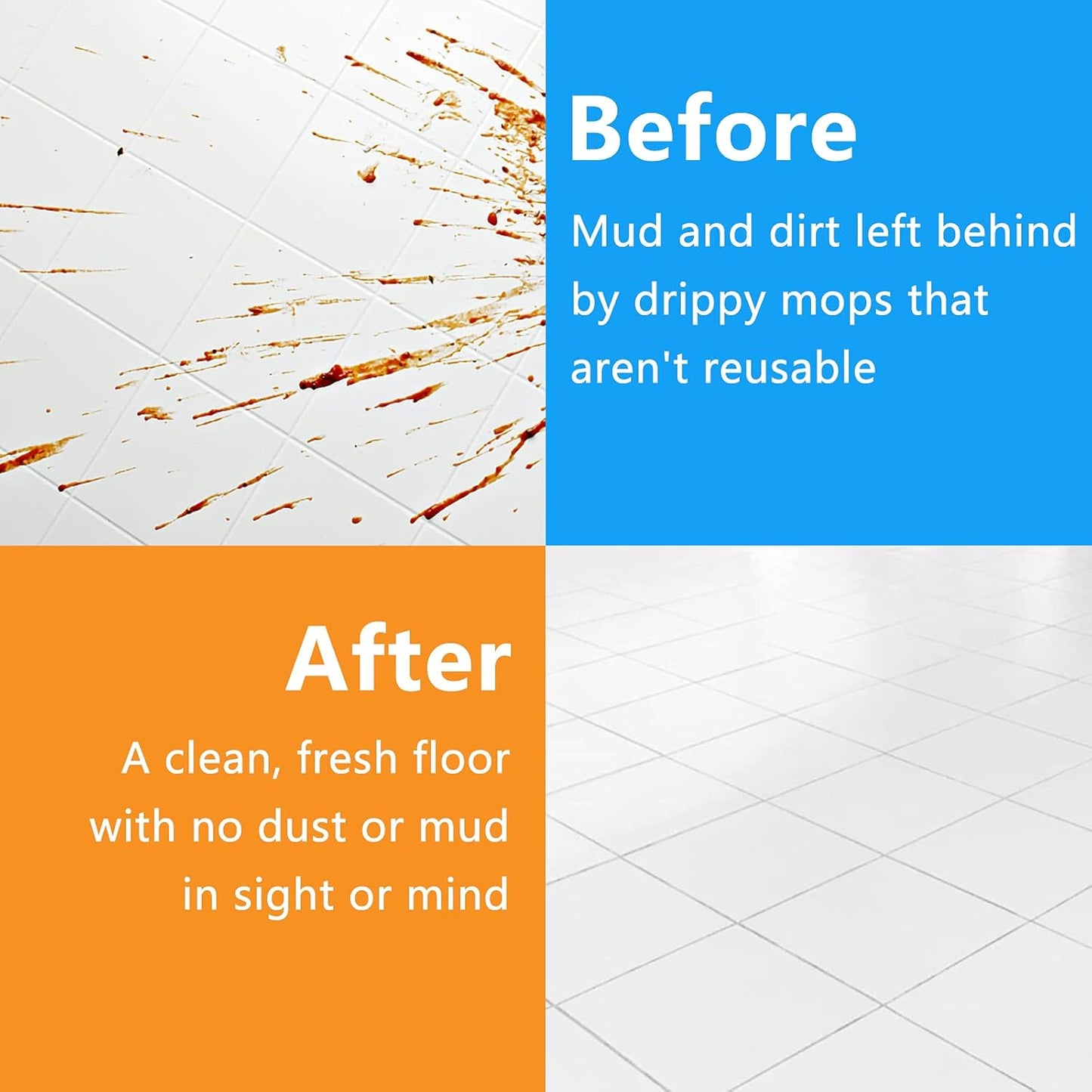 4 Pack Microfiber Flip Mop Refills,Compatible with O-Cedar Dual Action Mop,Replacement Mop Heads for Dry/Wet Use,Machine Washable.