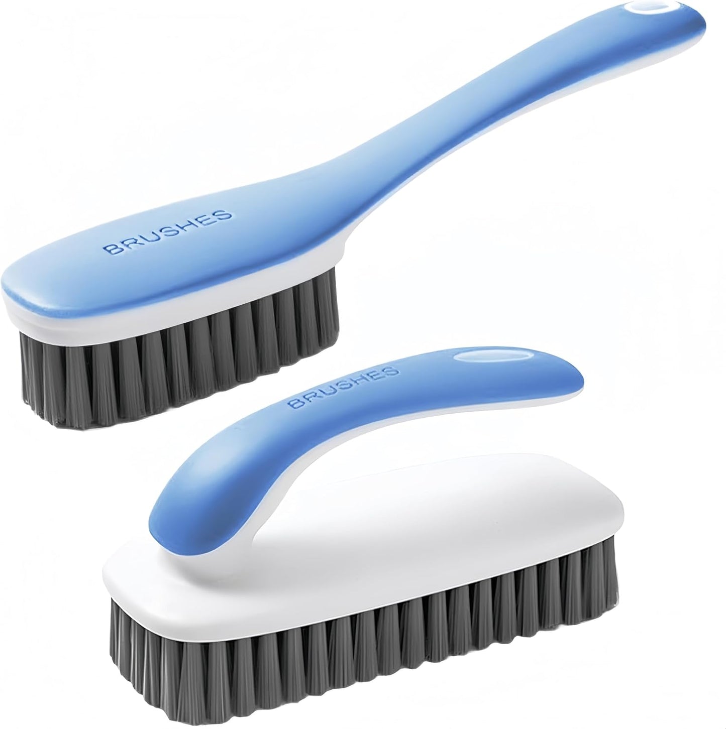 Scrub Brush for Stains-2 Pack Fabric Cleaning Brush,Laundry Stain Remover Brush,Clothes Scrub Brushes Cleaner Soft Bristle Scrubbing Brushes Household Cleaning for Carpet Clothes Bags & More (Gray)