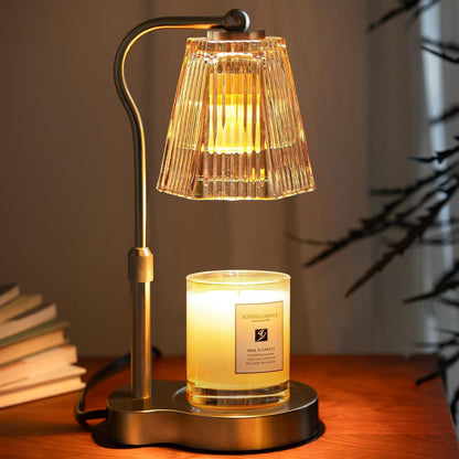 Candle Warmer Lamp with Timer & Dimmable Settings, Adjustable Height Flameless Scented Wax Melter for Jar Candles, Elegant Home Decor Warmer Lamp with 2 Bulbs, Gift for Women Mom Friend Family, Black