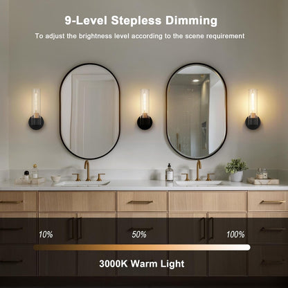 SANTOSTOCK Gold Battery Operated Wall Sconce Set of 2, 12000mAh Rechargeable Wall Lights with Remote Control, Wireless Dimmable Wall Lamps for Bedroom Living Room Bathroom Hallway Stairwell