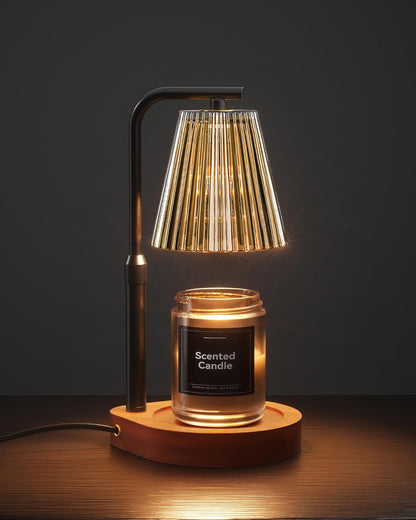 Candle Warmer Lamp with Timer & Dimmer for Yankee Candles, Adjustable Height Candle Warmer for Jar Candles, Wax Melt Lamp for Home Decor & Gifts, Black, 2 Bulbs