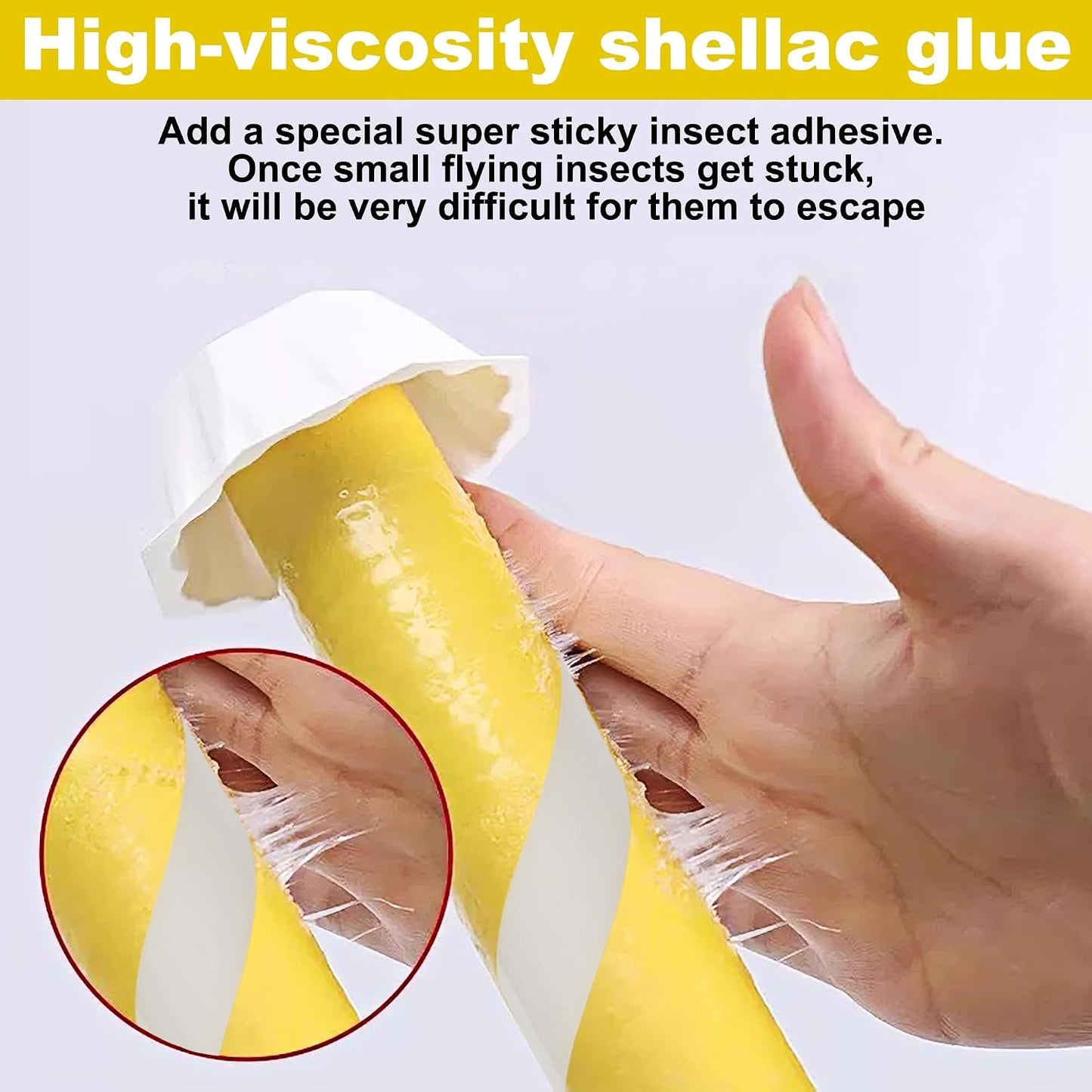 Fly Stick Sticky Fly Traps for Indoors Outdoor 12pk, Sticky Hanging Fly Stick, Flying Insect Trap, wasp Trap（Fluorescent Strip Yellow）