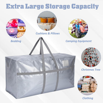 Windyun 4 Pack 57 Gallon Extra Large Moving Bags XXL Heavy Duty Storage Bag with Strong Zipper Handle Jumbo Big Tote Box Foldable for College Dorm Travel Clothes Duffle Blanket Pillow(Red)