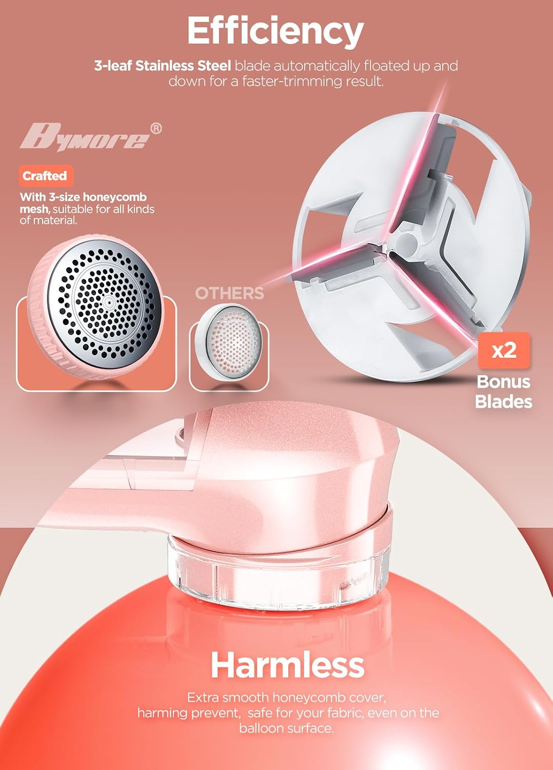 Bymore Fabric Shaver Lint Shaver for Clothes, Dual Power Lint Remover with Battery or Corded Use, Portable Sweater Shaver for Clothing, Furniture & Travel